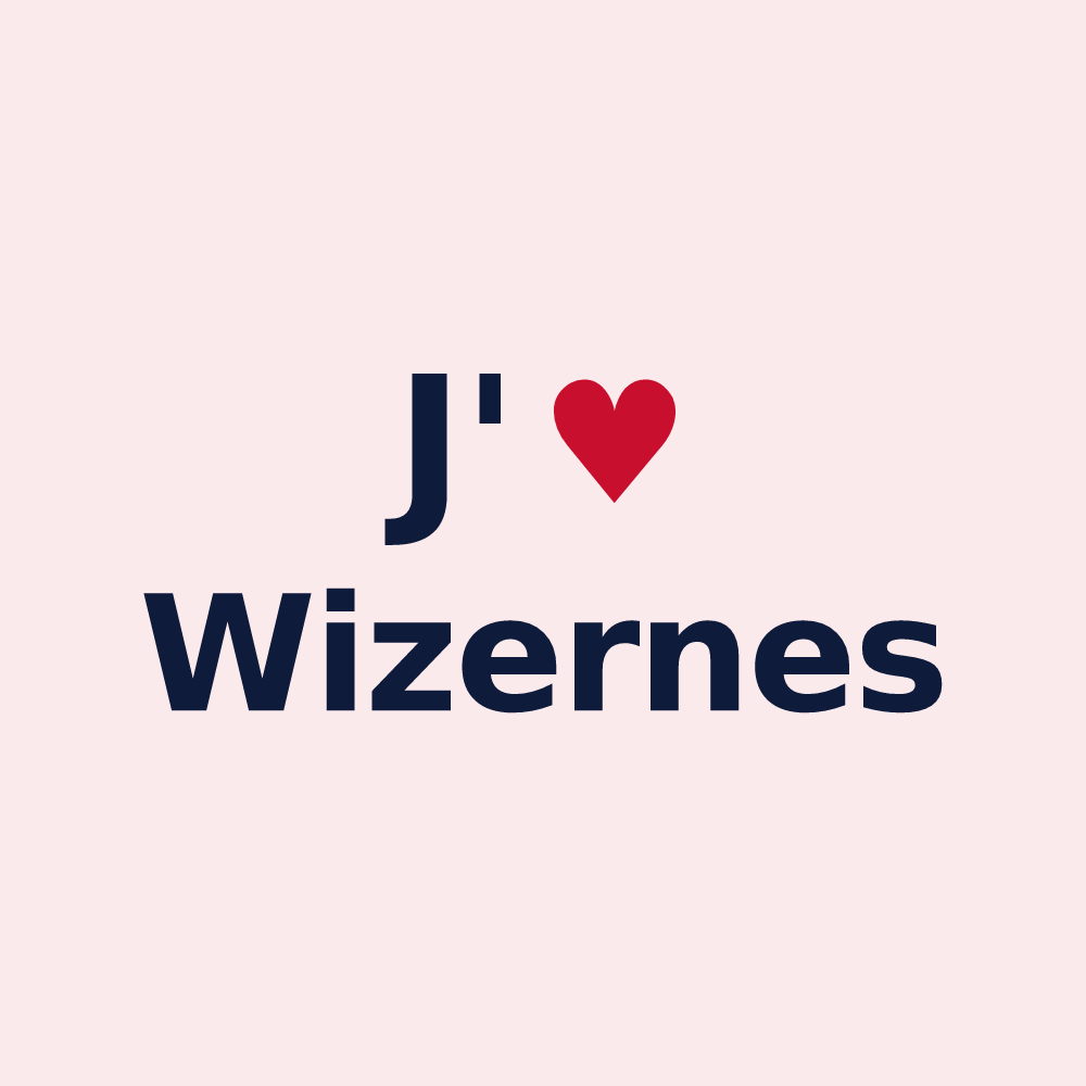 Magnet personnalisé Wizernes — design J'aime Wizernes