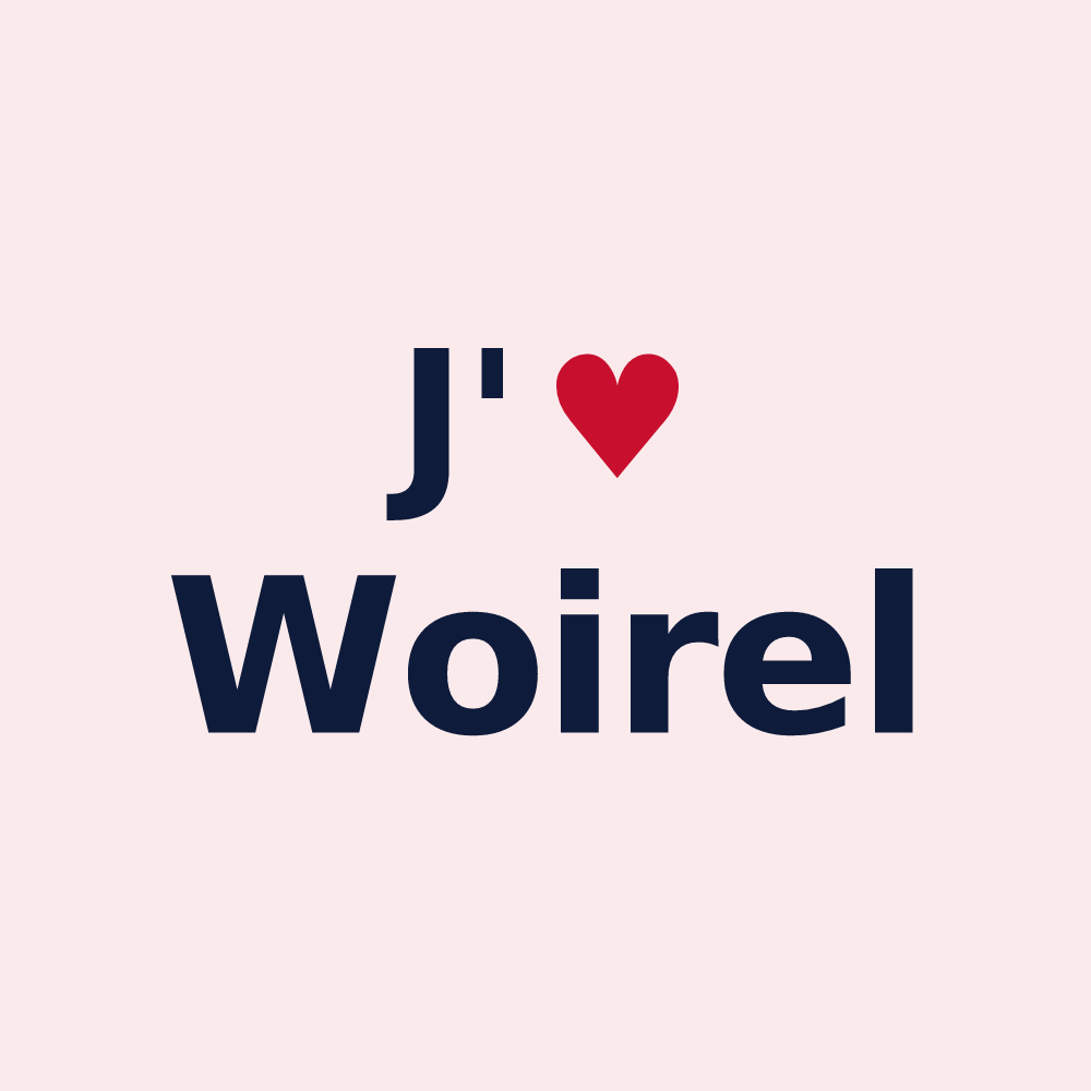 Magnet personnalisé Woirel — design J'aime Woirel