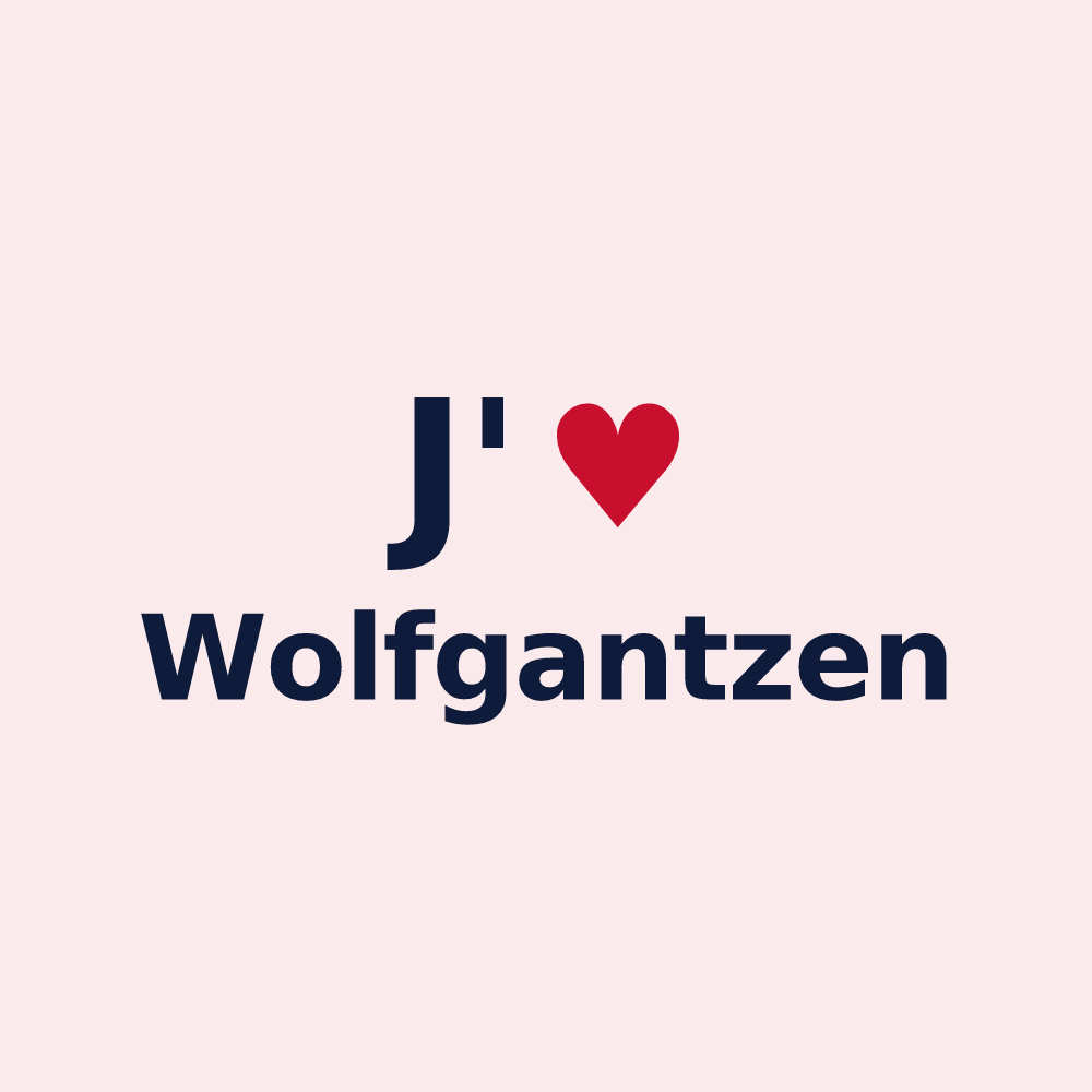 Magnet personnalisé Wolfgantzen — design « J'aime Wolfgantzen » imprimé sur le magnet