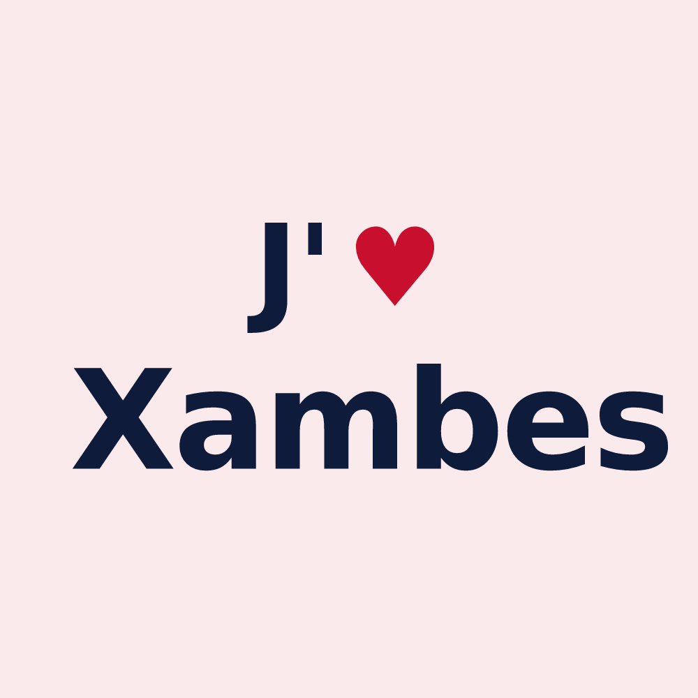 Magnet personnalisé Xambes — design « J'aime Xambes » imprimé sur le magnet