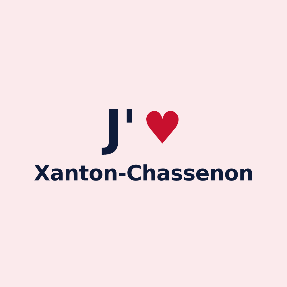 Magnet personnalisé Xanton-Chassenon — design J'aime Xanton-Chassenon