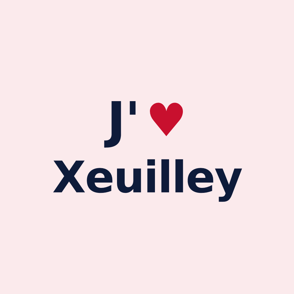 Magnet personnalisé Xeuilley — design « J'aime Xeuilley » imprimé sur le magnet