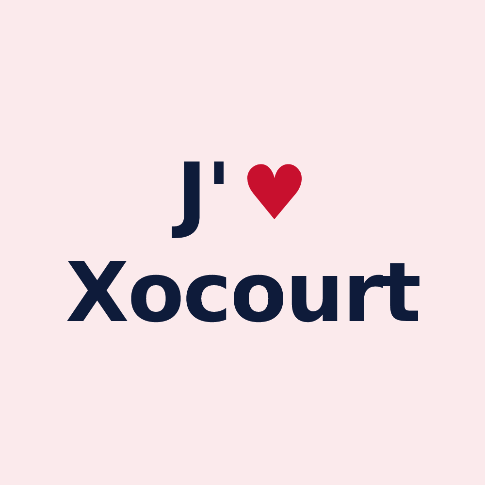 Magnet personnalisé Xocourt — design J'aime Xocourt