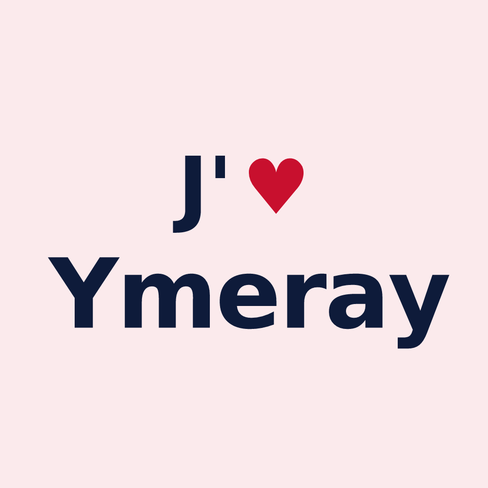 Magnet personnalisé Ymeray — design J'aime Ymeray