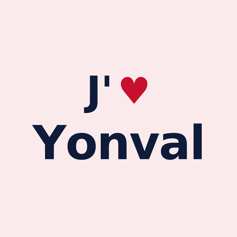 Magnet personnalisé Yonval — design « J'aime Yonval » imprimé sur le magnet