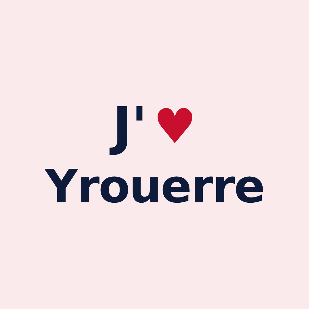 Magnet personnalisé Yrouerre — design J'aime Yrouerre