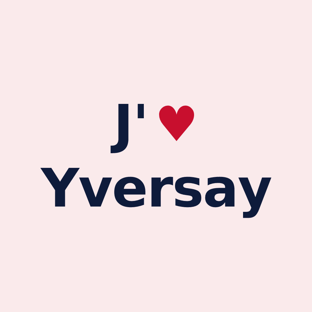 Magnet personnalisé Yversay — design « J'aime Yversay » imprimé sur le magnet