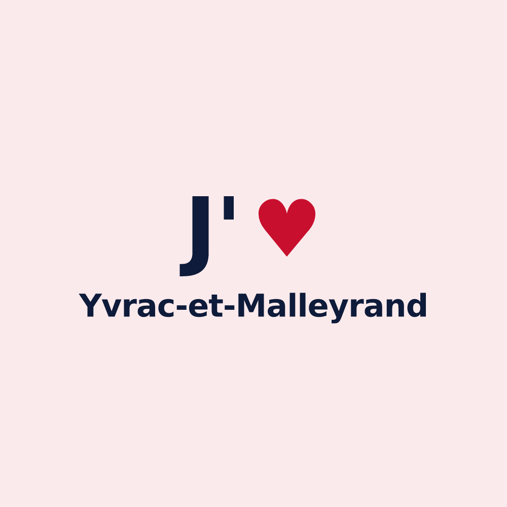 Magnet personnalisé Yvrac-et-Malleyrand — design J'aime Yvrac-et-Malleyrand