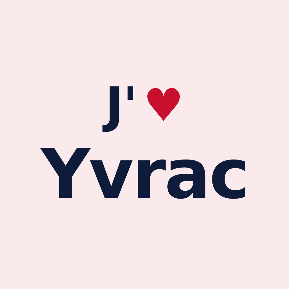 Magnet personnalisé Yvrac — design J'aime Yvrac