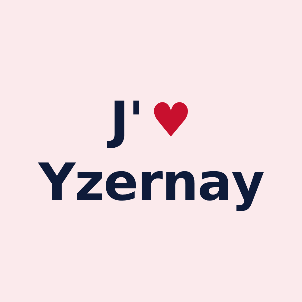 Magnet personnalisé Yzernay — design J'aime Yzernay