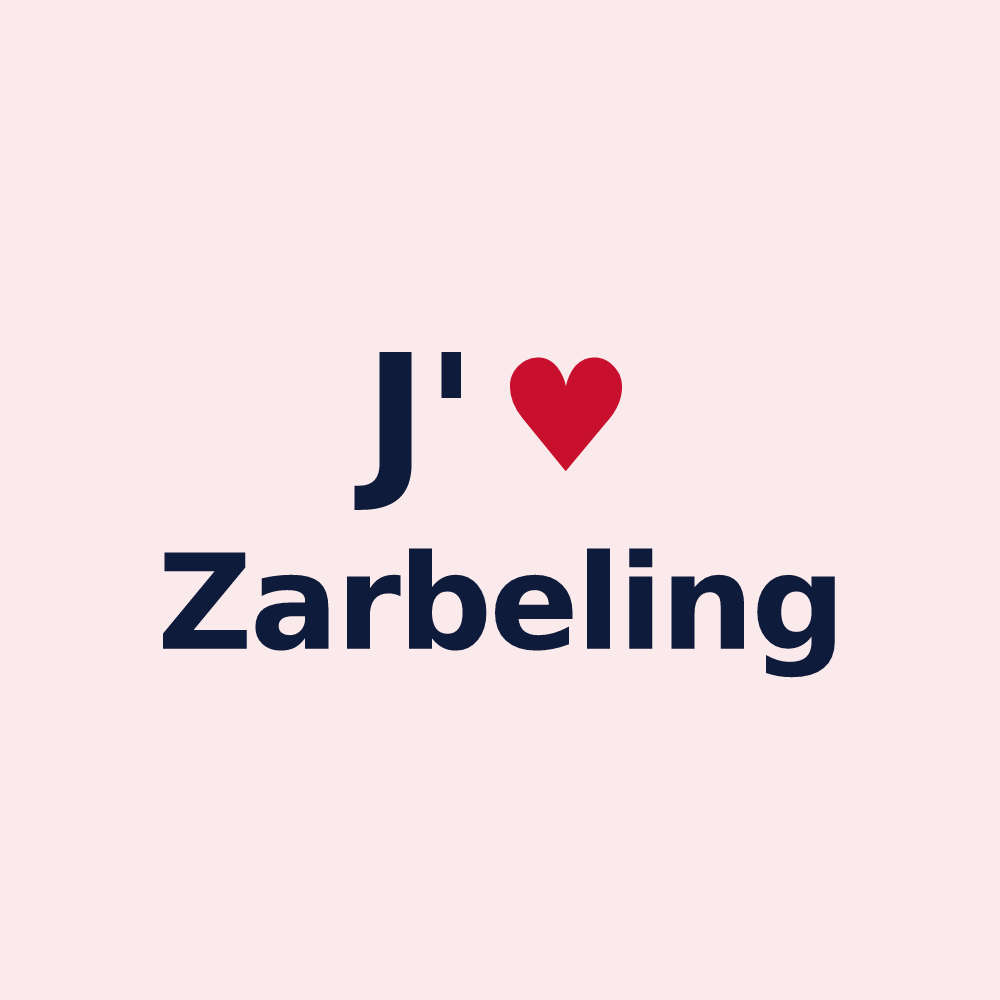 Magnet personnalisé Zarbeling — design J'aime Zarbeling