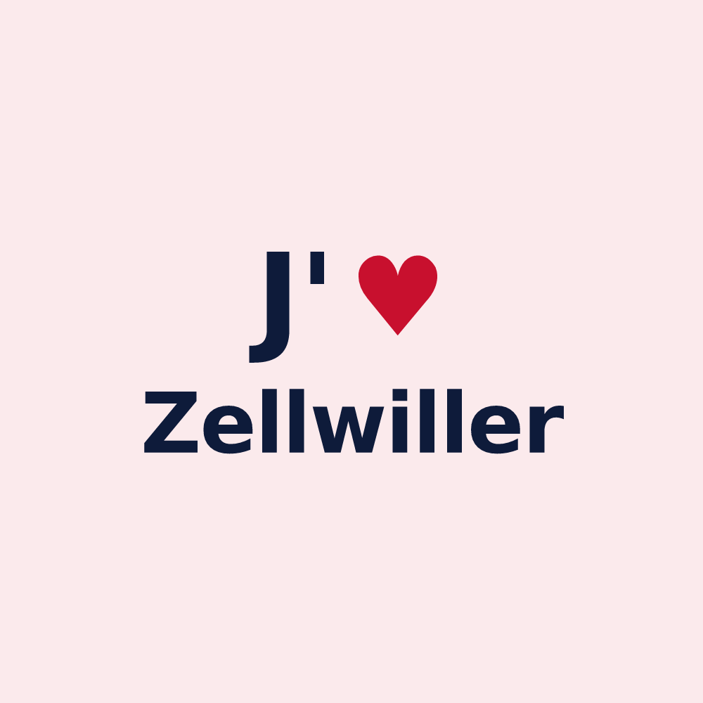 Magnet personnalisé Zellwiller — design J'aime Zellwiller