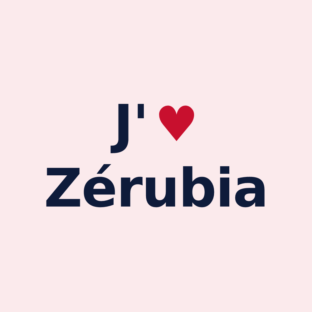 Magnet personnalisé Zérubia — design J'aime Zérubia