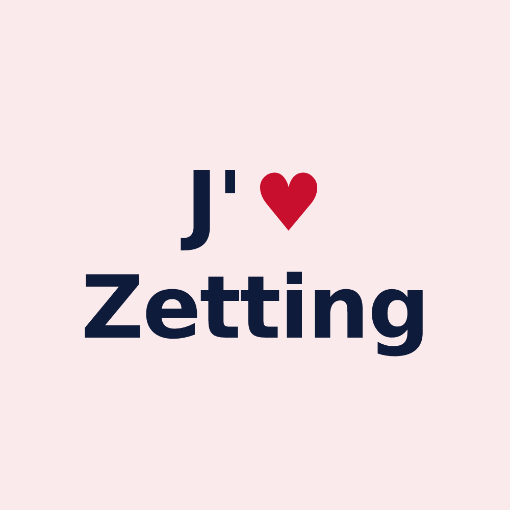 Magnet personnalisé Zetting — design J'aime Zetting