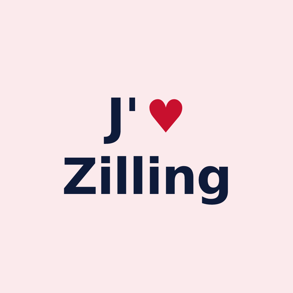 Magnet personnalisé Zilling — design J'aime Zilling