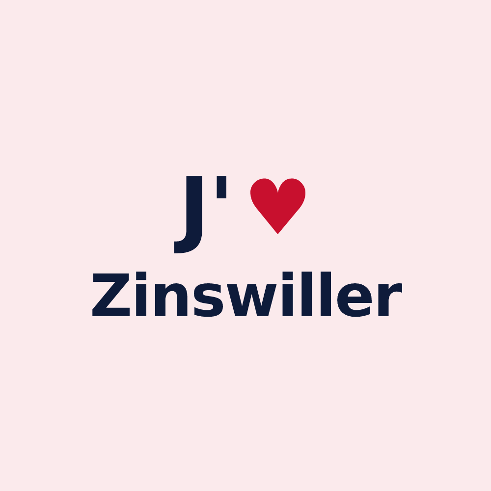 Magnet personnalisé Zinswiller — design J'aime Zinswiller