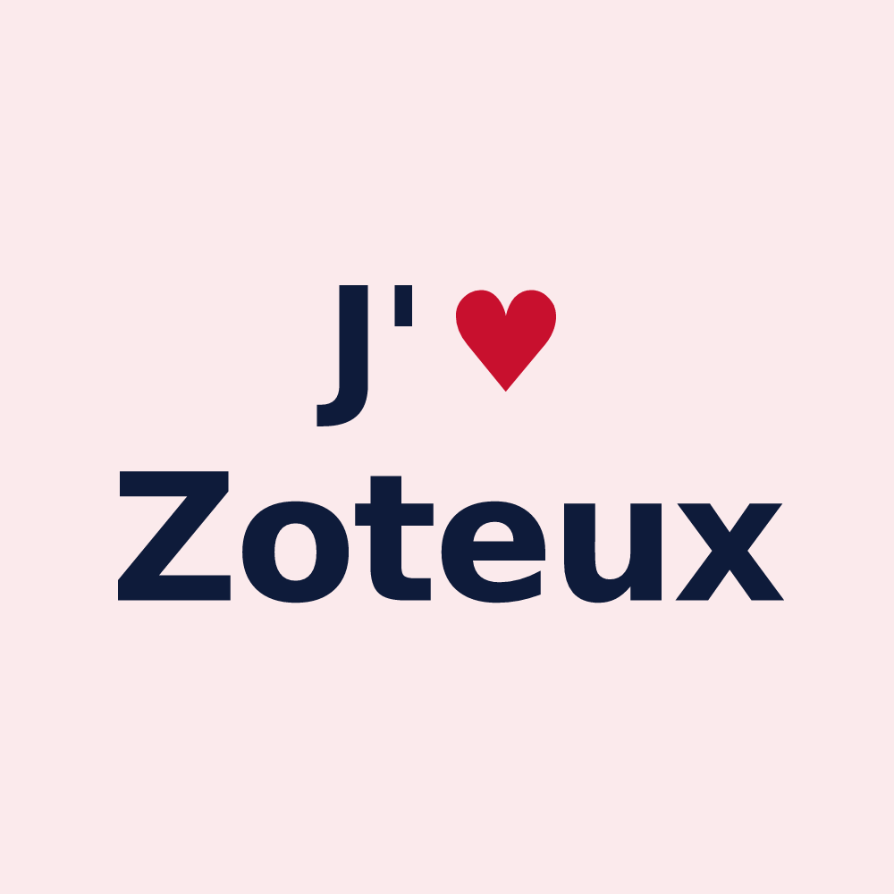 Magnet personnalisé Zoteux — design J'aime Zoteux