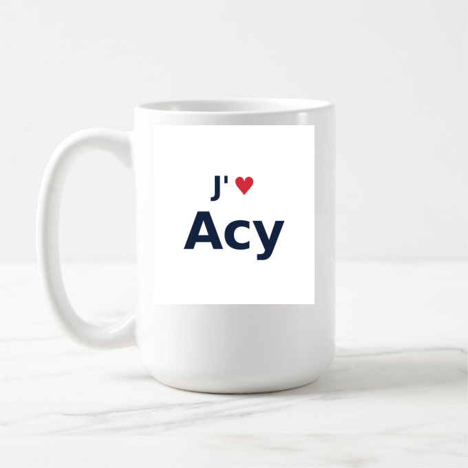 Mug personnalisé Acy — design J'aime Acy
