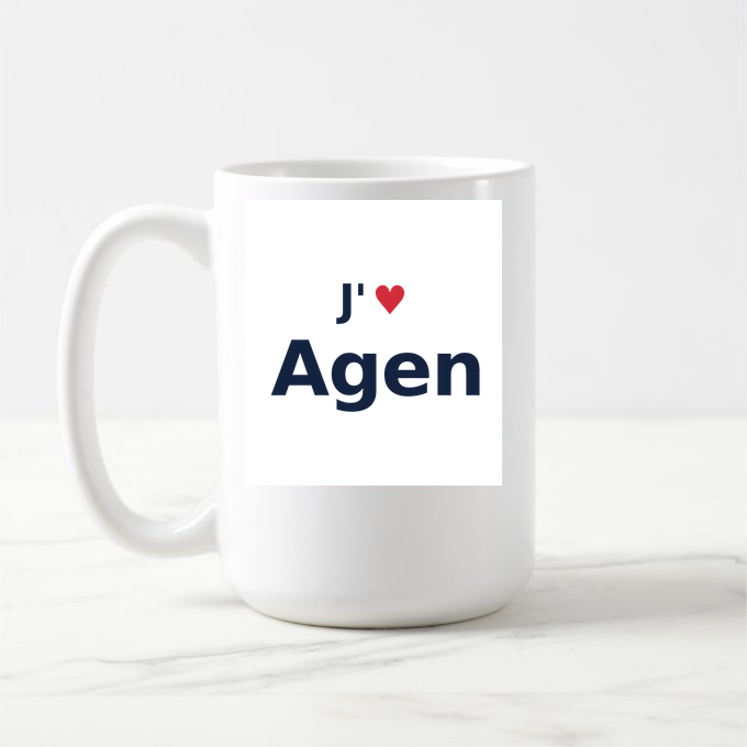 Mug personnalisé Agen — design J'aime Agen