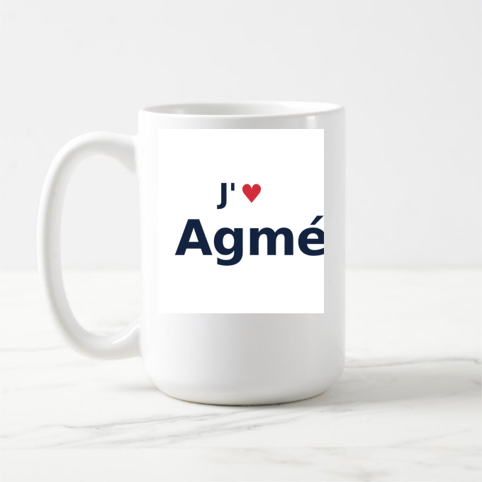 Mug personnalisé Agmé — design J'aime Agmé