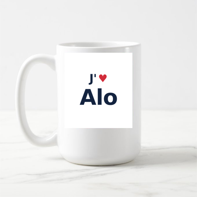 Mug personnalisé Alo — design J'aime Alo