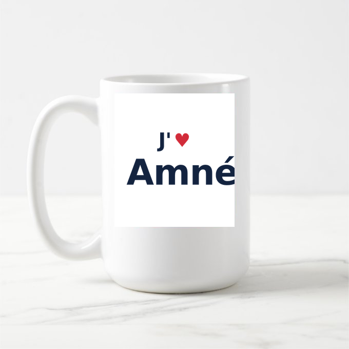 Mug personnalisé Amné — design J'aime Amné