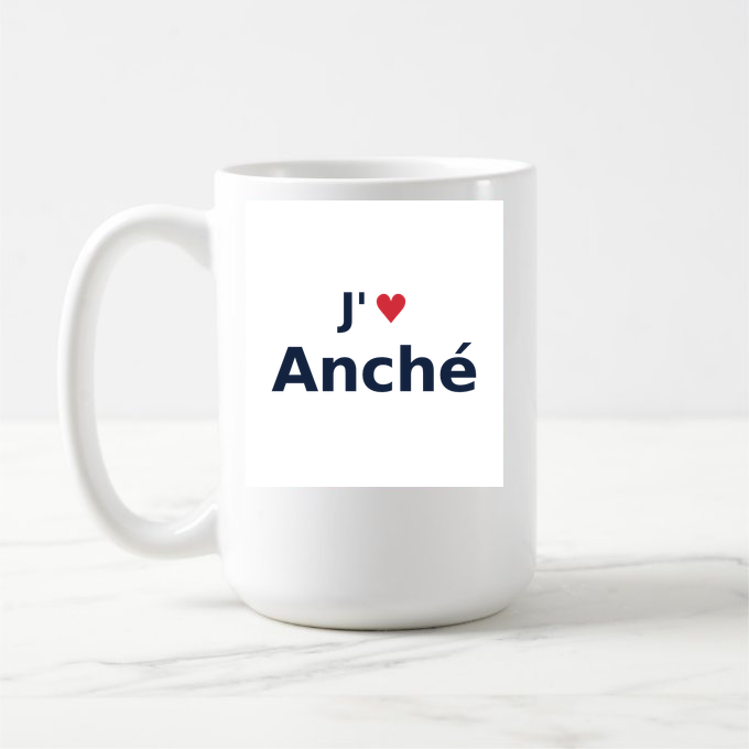 Mug personnalisé Anché — design J'aime Anché