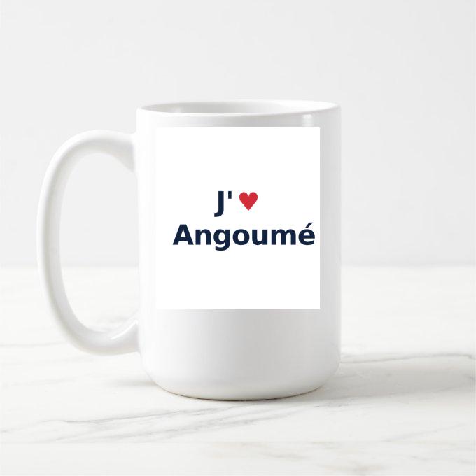 Mug personnalisé Angoumé — design J'aime Angoumé