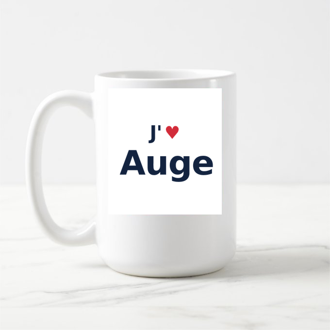 Mug personnalisé Auge — design J'aime Auge