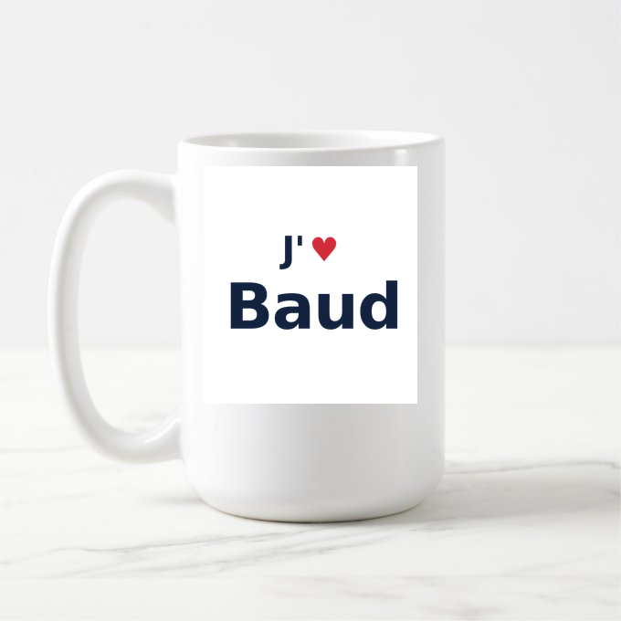 Mug personnalisé Baud — design J'aime Baud