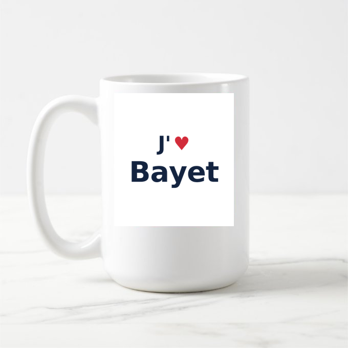 Mug personnalisé Bayet — design J'aime Bayet