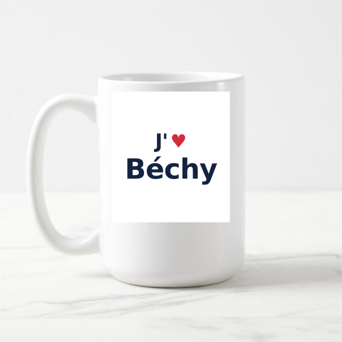 Mug personnalisé Béchy — design J'aime Béchy