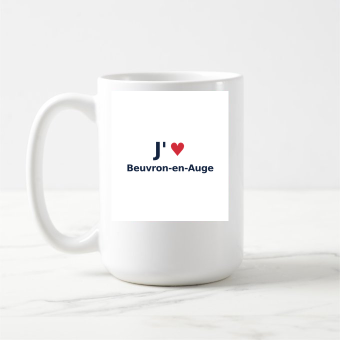 Mug personnalisé Beuvron-en-Auge — design J'aime Beuvron-en-Auge