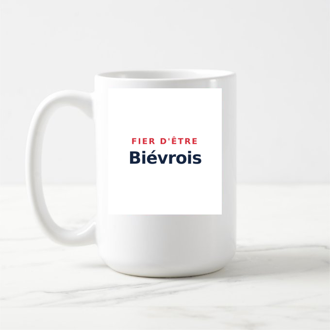 Mug « Fier d'être Biévrois » — design pour Bièvres