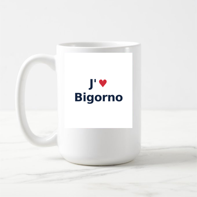 Mug personnalisé Bigorno — design J'aime Bigorno