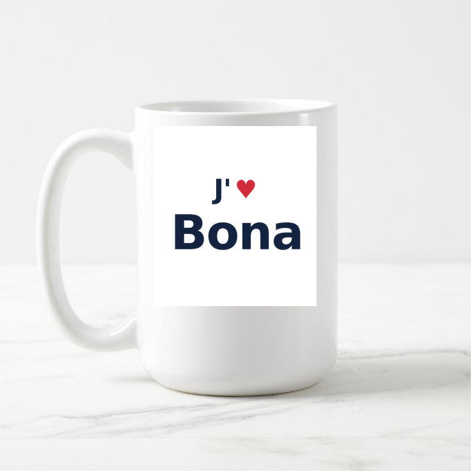 Mug personnalisé Bona — design J'aime Bona