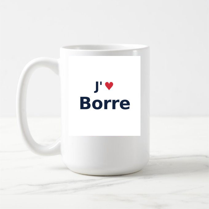 Mug personnalisé Borre — design J'aime Borre