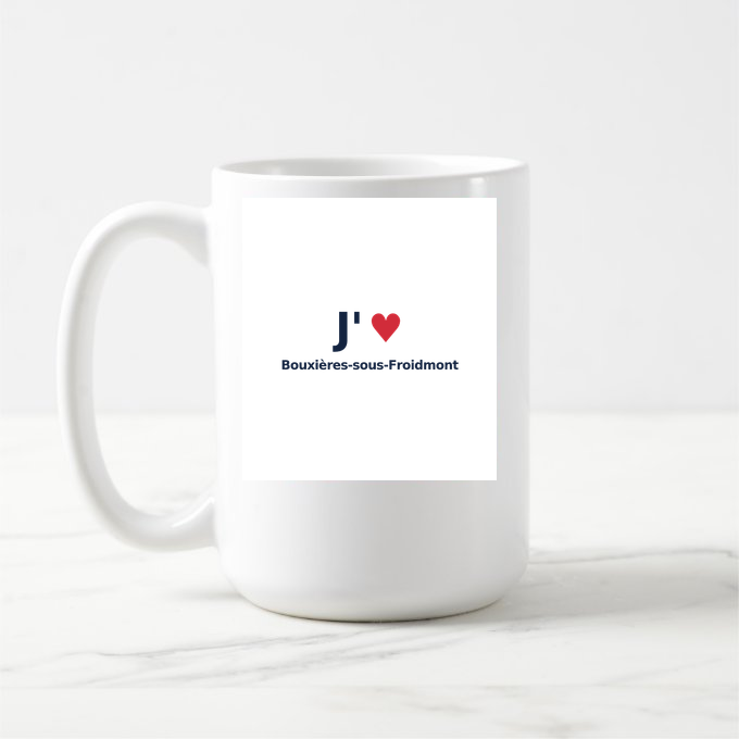Mug personnalisé Bouxières-sous-Froidmont — design J'aime Bouxières-sous-Froidmont