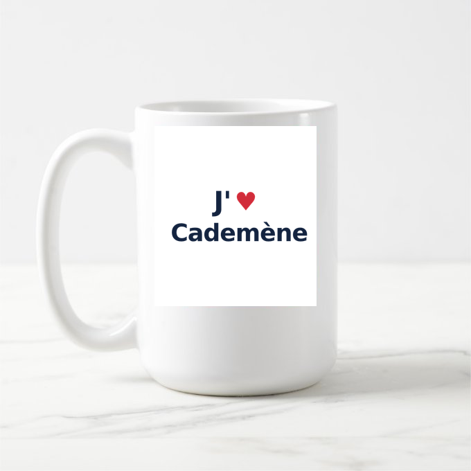 Mug personnalisé Cademène — design J'aime Cademène