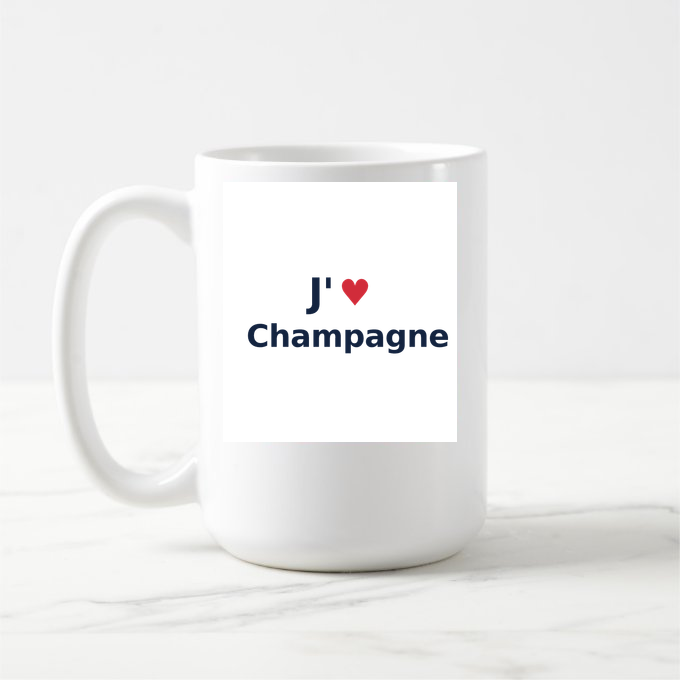 Mug personnalisé Champagne — design J'aime Champagne