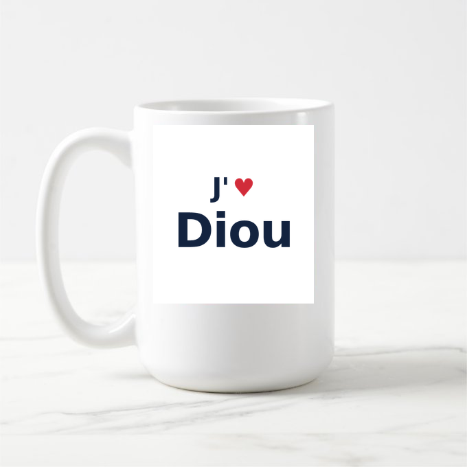 Mug personnalisé Diou — design J'aime Diou