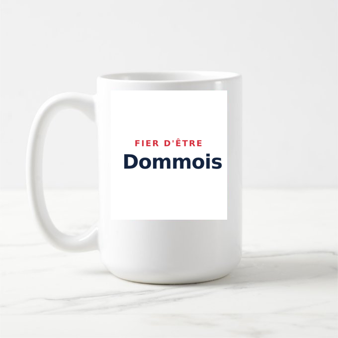 Mug « Fier d'être Dommois » — design pour Domme