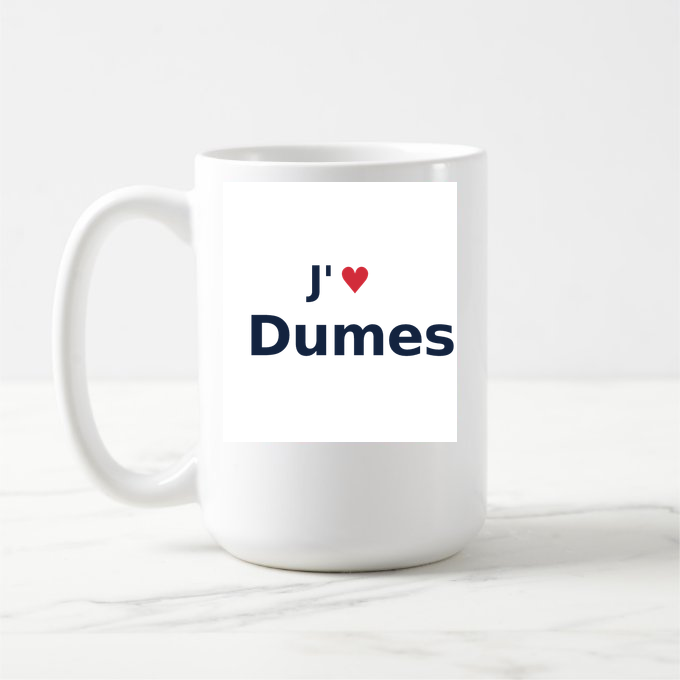 Mug personnalisé Dumes — design J'aime Dumes
