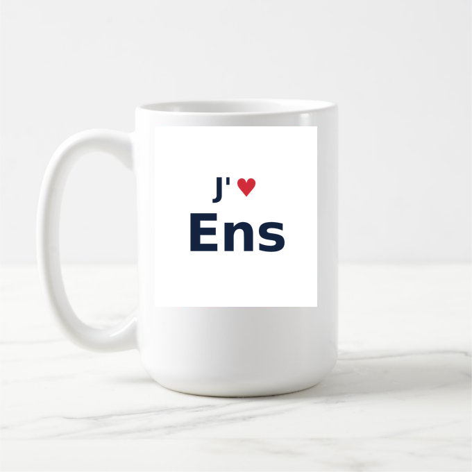 Mug personnalisé Ens — design « J'aime Ens » imprimé sur le mug