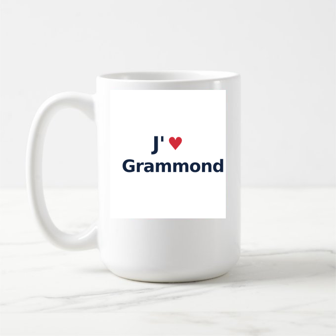 Mug personnalisé Grammond — design J'aime Grammond