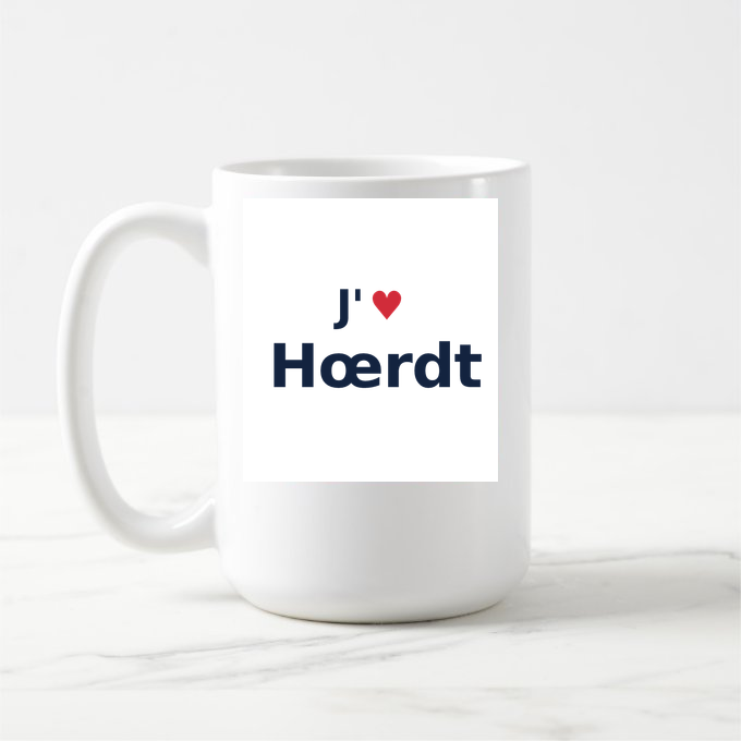 Mug personnalisé Hœrdt — design J'aime Hœrdt