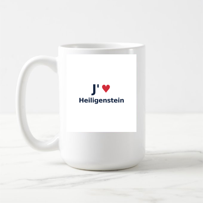 Mug personnalisé Heiligenstein — design « J'aime Heiligenstein » imprimé sur le mug