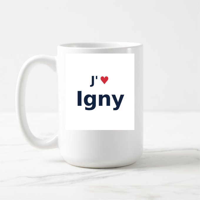 Mug personnalisé Igny — design J'aime Igny