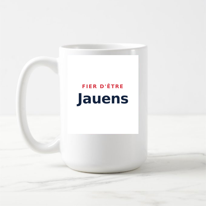Mug « Fier d'être Jauens » — design pour Jaux