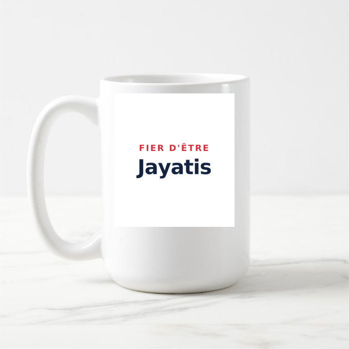 Mug « Fier d'être Jayatis » — design pour Jayat